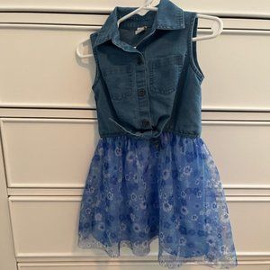 Blue Jean Floral Dress, Size 3T